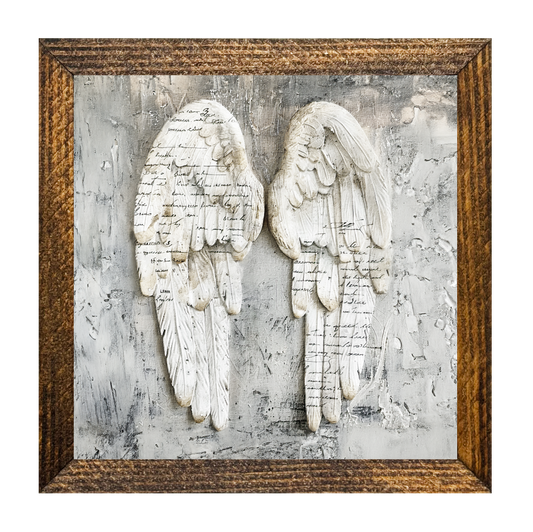 Jarmz Designs - TIMBERLAND FRAME "BLESS YOUR HEART SERIES" ANGEL WINGS 4: 12"x12"