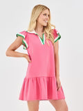Carissa Dress | Pink + White