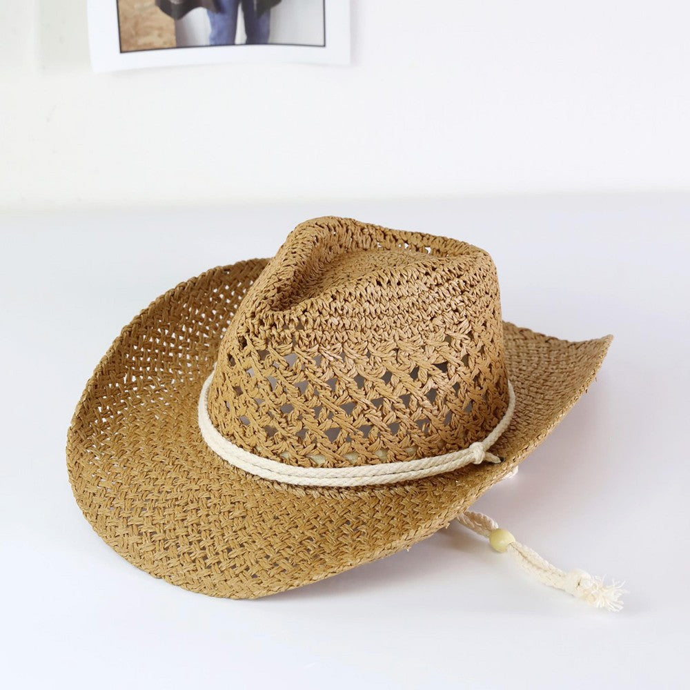 Straw Cowboy Hat With Chin Strap