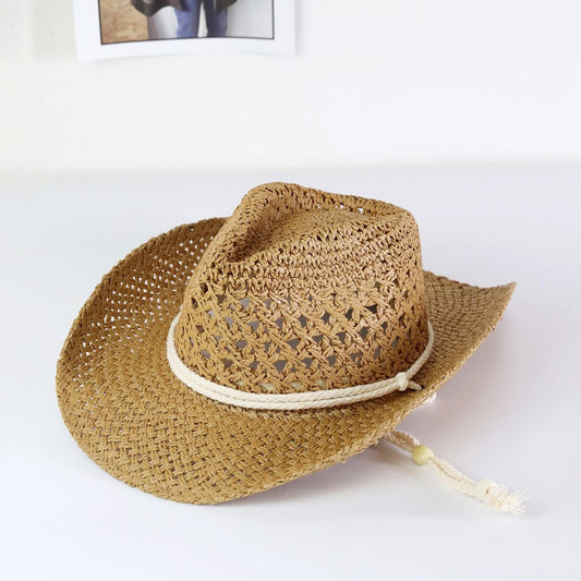 Straw Cowboy Hat With Chin Strap