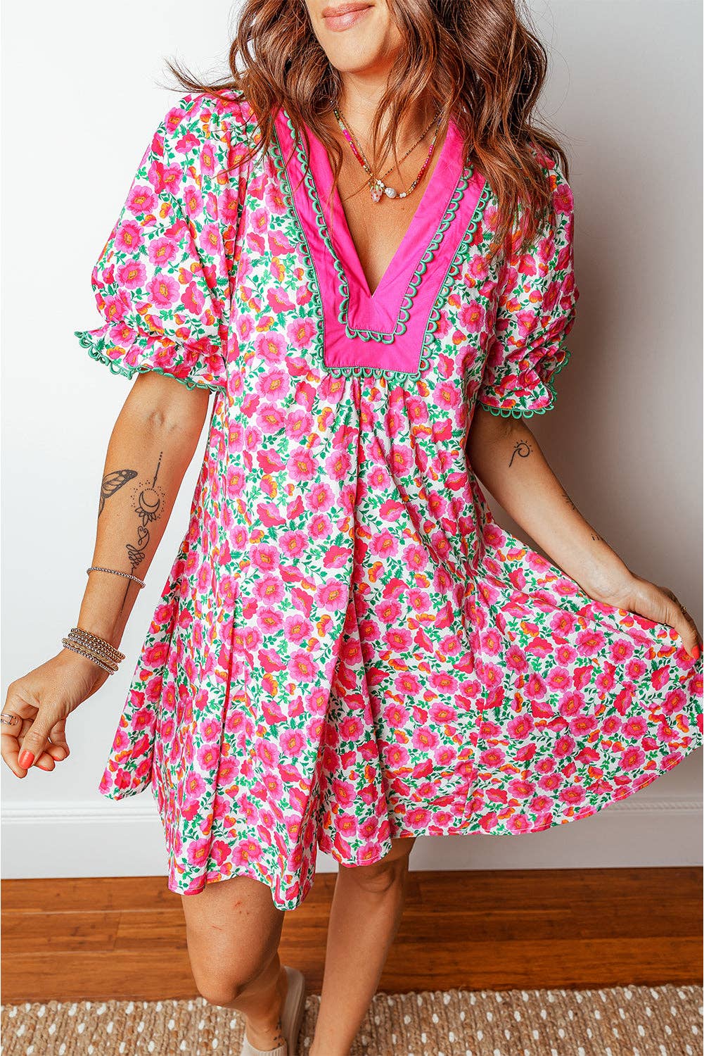 Pink Floral Dress