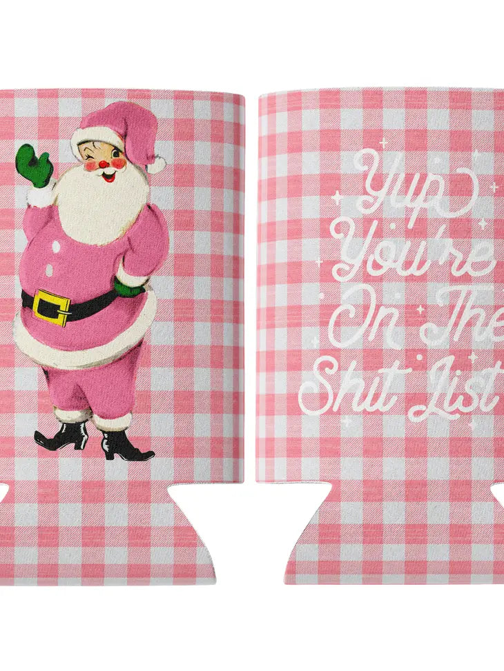 Funny Christmas Santa ****List Can Cooler