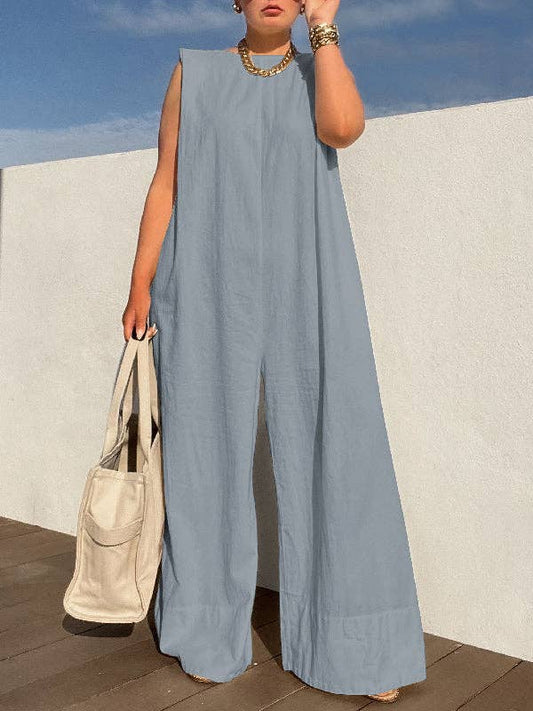 r Sleeveless Wide Leg Jumpsuit