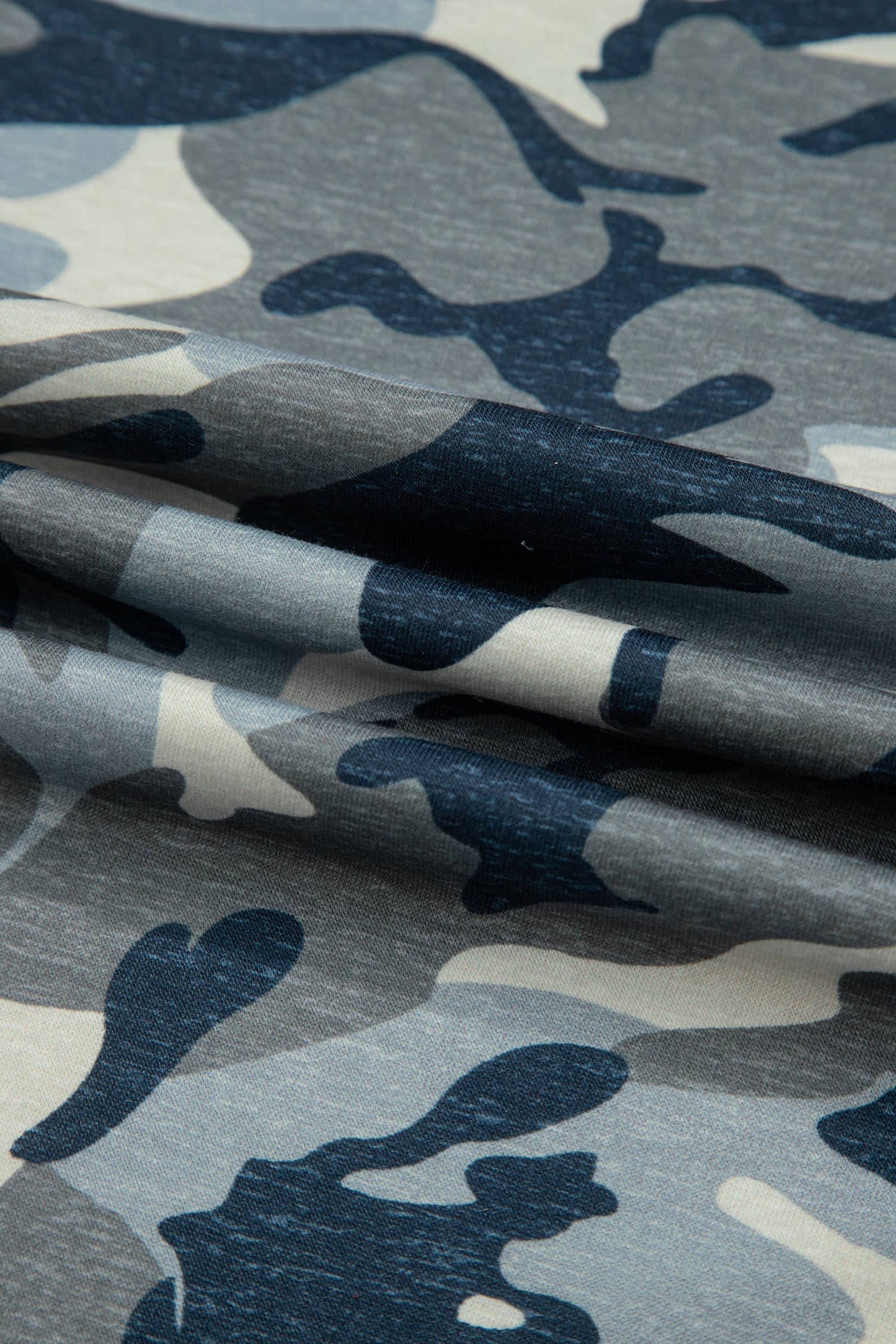 Camouflage Print Crew Neck T Shirt