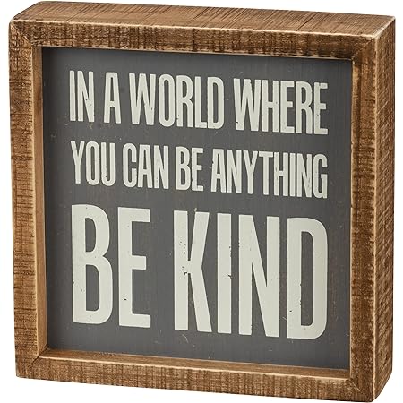 A World Where You Can Be Anything Be Kind Box Sign