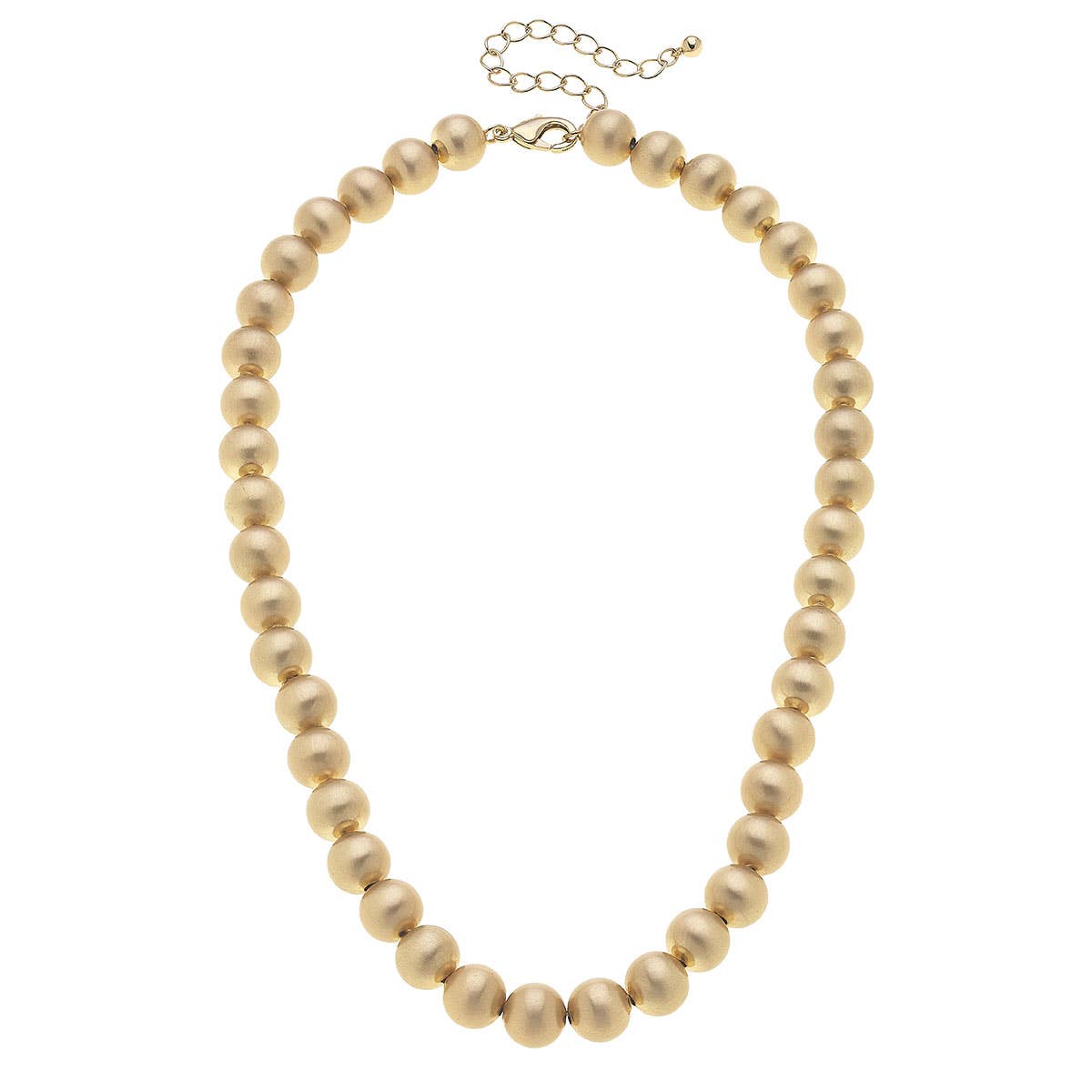 Canvas Style - Jasper Ball Bead Necklace: Satin Gold