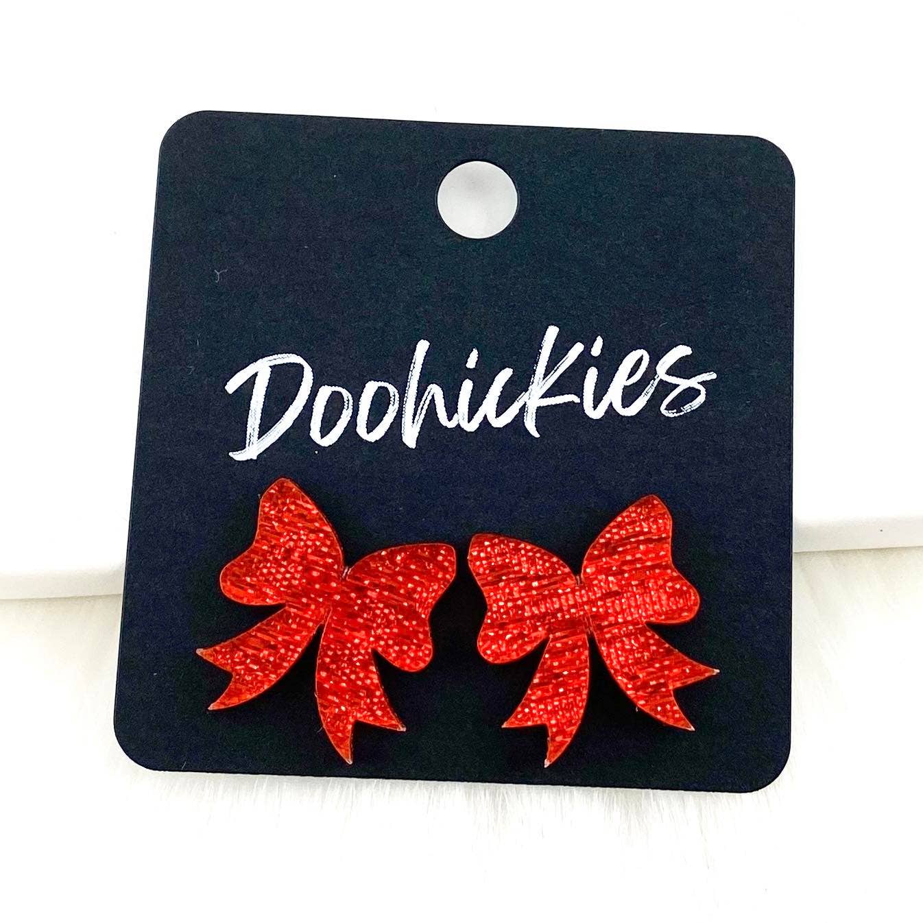 Doohickies - 15mm Glitzy Bow Studs: Daisy Candy Confetti