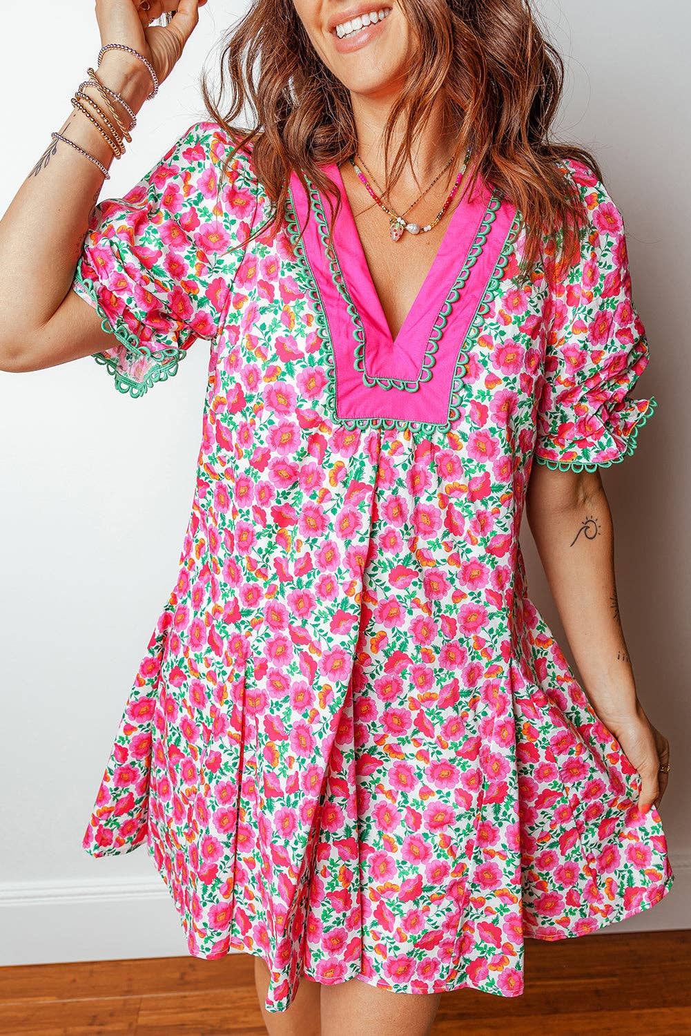 Pink Floral Dress