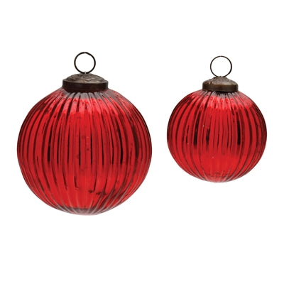 Red Textured Mercury Glass Ornament