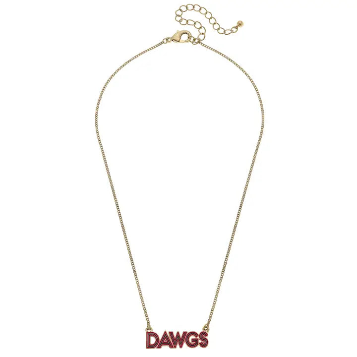Georgia Bulldogs Outline Enamel Necklace