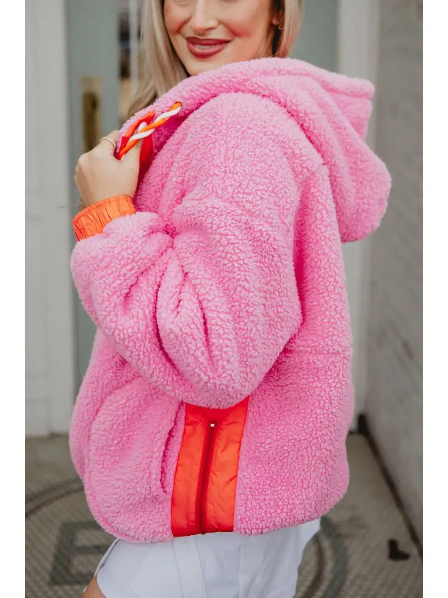 Two-Toned Sherpa Pullover Hoodie