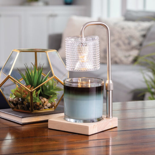 Hobnail Candle Warmer Lamp Silver