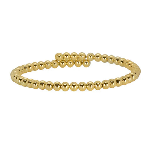 Gold / Beaded Flexi Bracelet