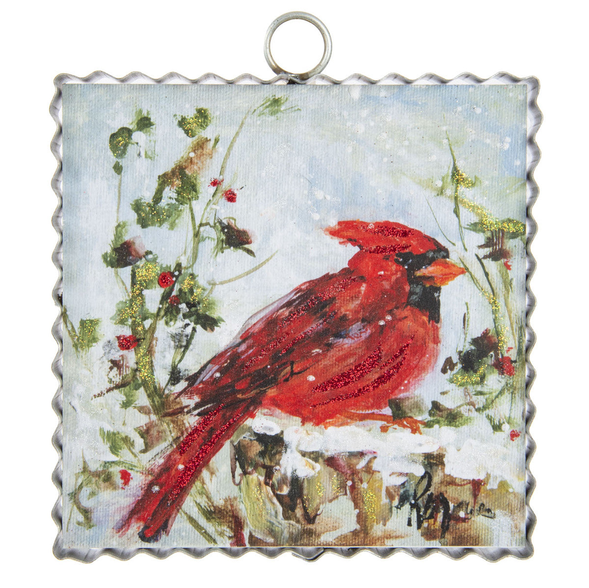 Mini Perched Cardinal Print