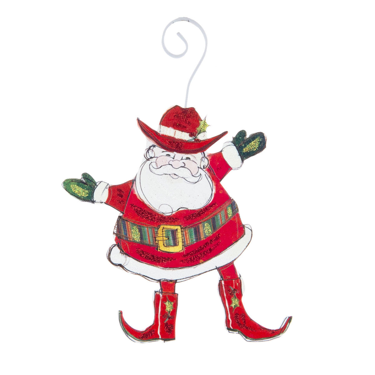 Southwest Santa Metal Ornament