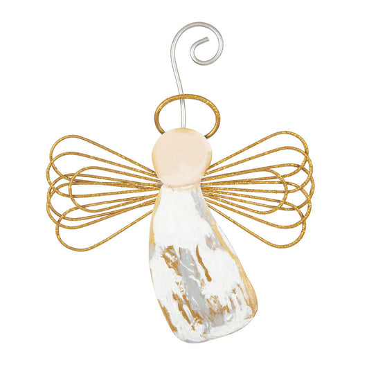 Gilded Angel Wire Wings Metal Ornament