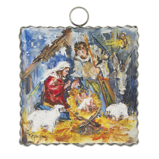 Mini Nativity Print w/Metal Frame