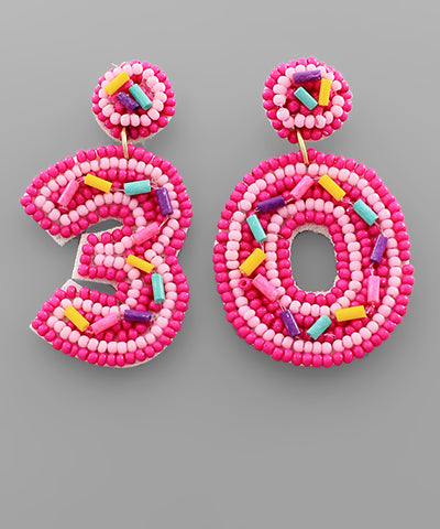 "30" Birthday Earrings