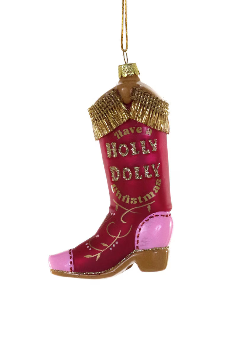 Have A Holly Dolly Christmas Boot Ornament -Cody Foster