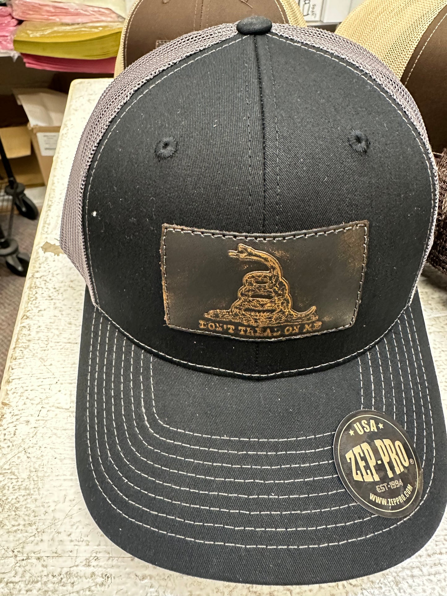 Men's Leather Patch Hat