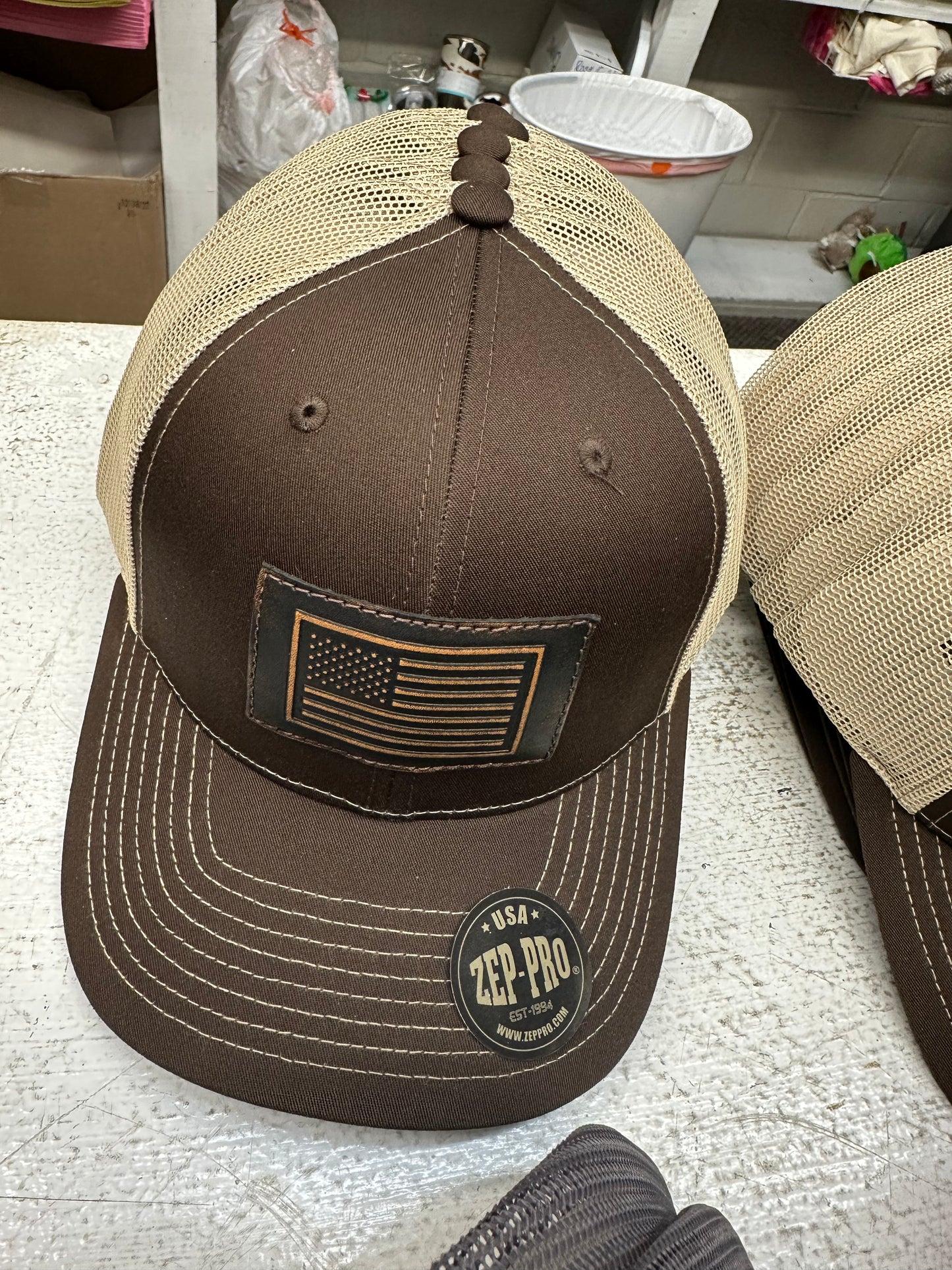 Men's Leather Patch Hat