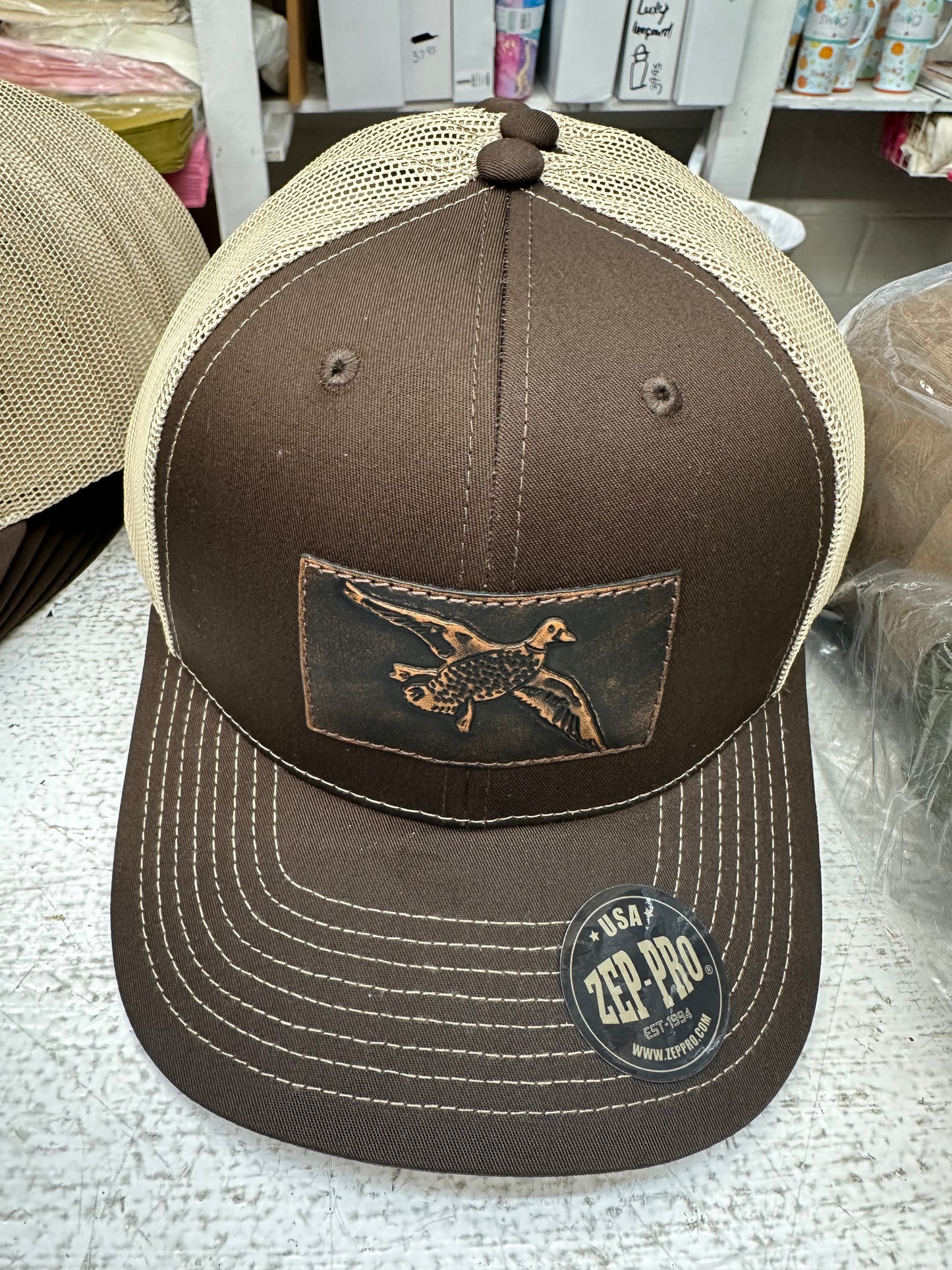 Men's Leather Patch Hat