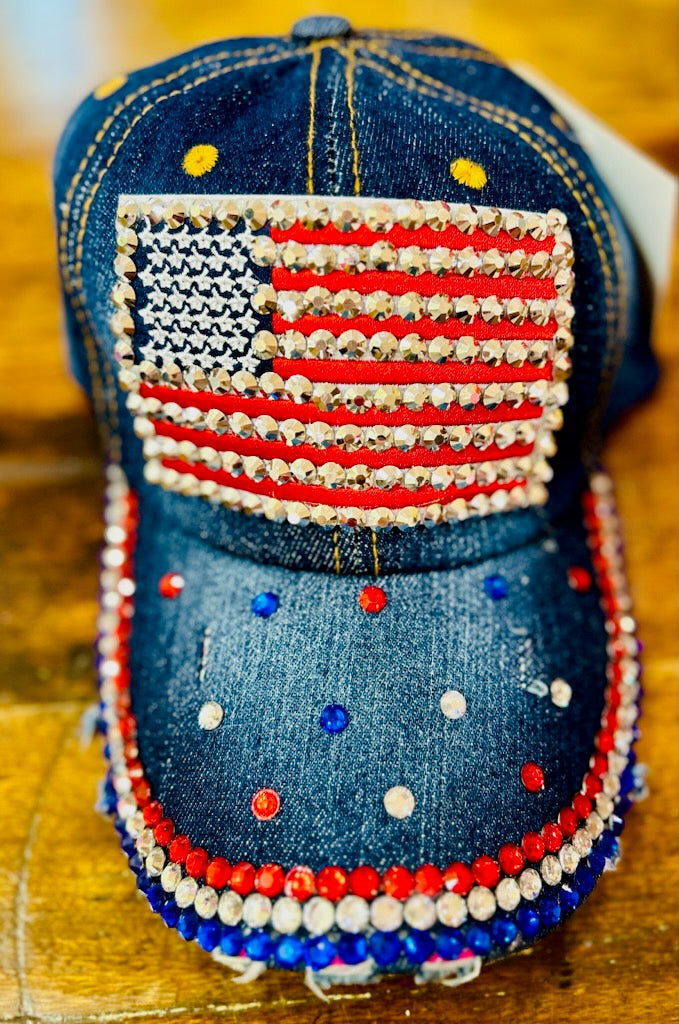 USA and Flag Denim hats