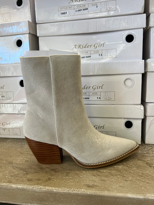 Fancy Lt. Grey Suede Boots