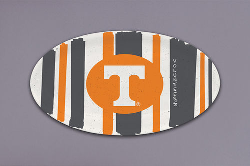 Tennessee 12" Oval Striped Plate