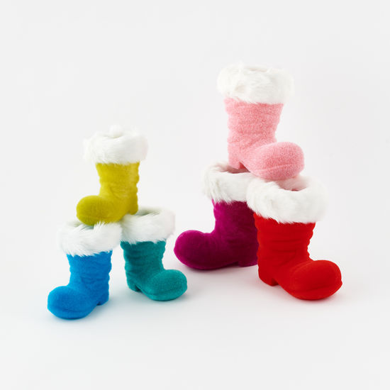 Large Flocked Santa Boot