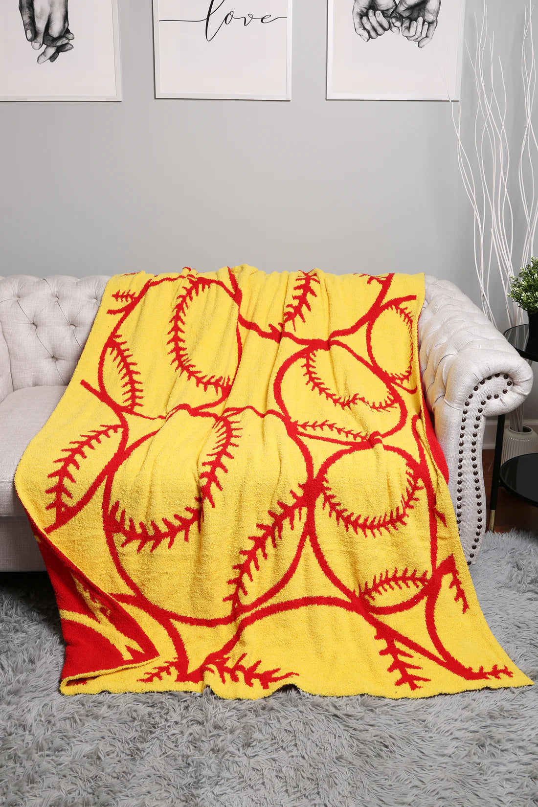 Softball Pattern Luxury Soft Blanket