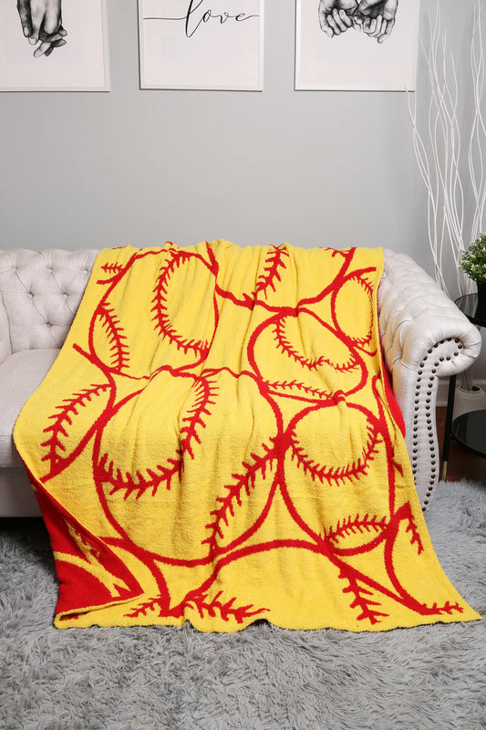Softball Pattern Luxury Soft Blanket