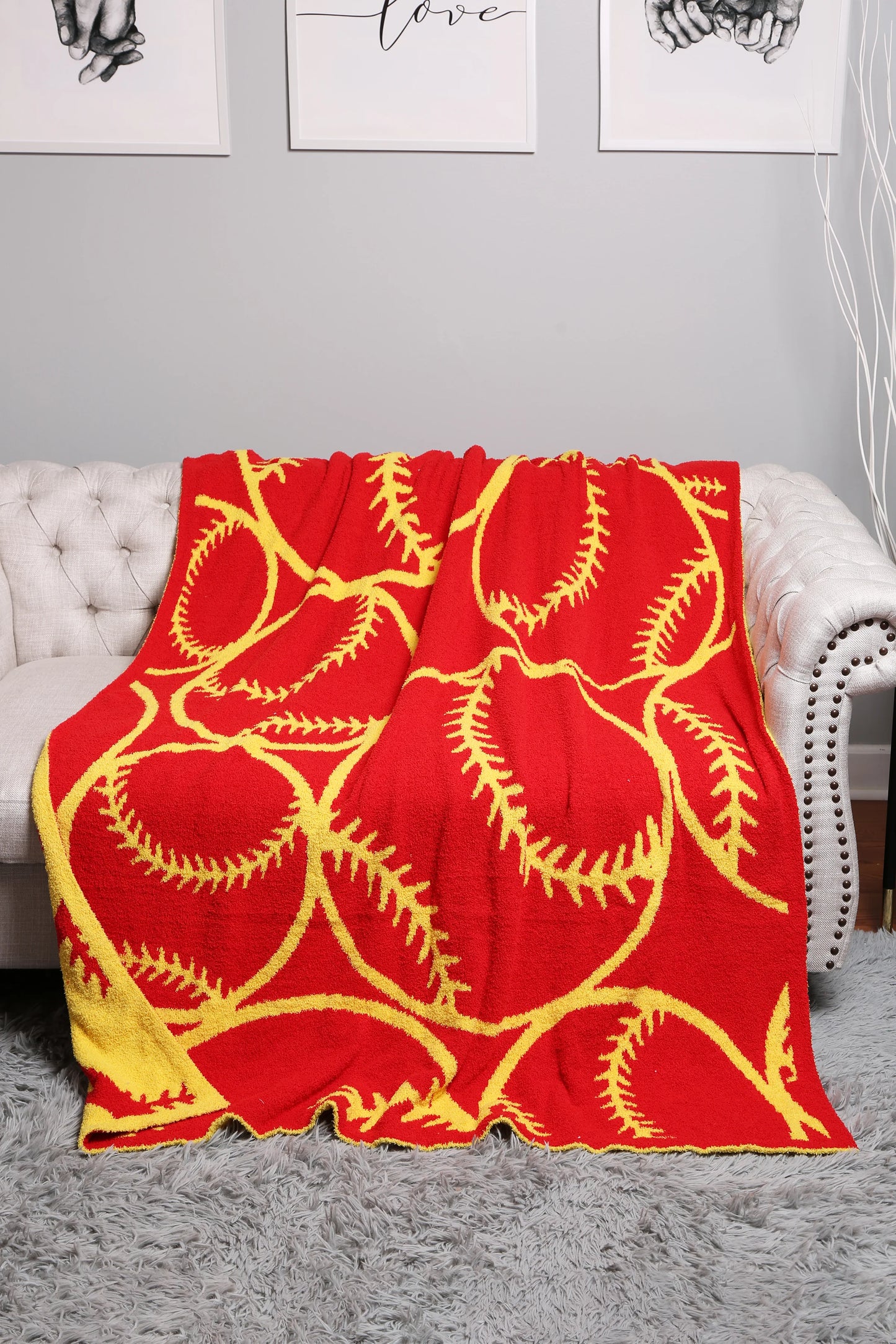 Softball Pattern Luxury Soft Blanket