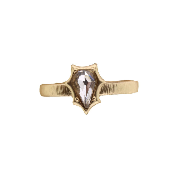 Gold Band OS Ring w/Crystal