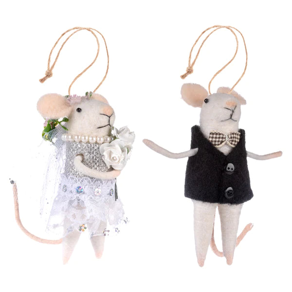 Bride & Groom Felt Ornament (Set 2)