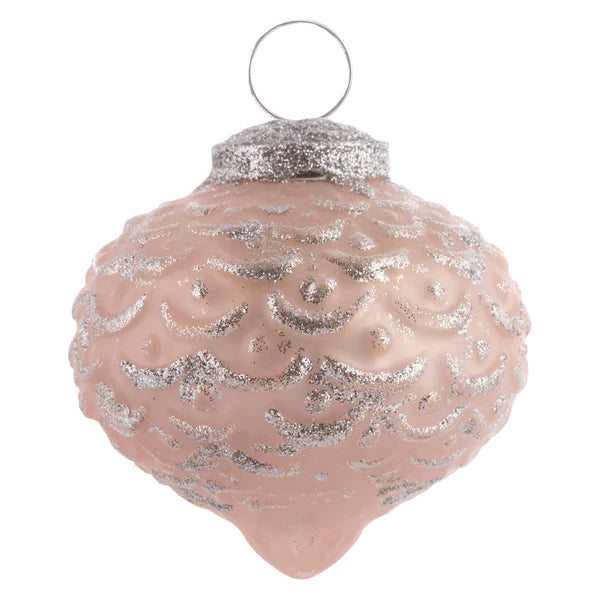 Glitter Blush Scallop Drop Ornament