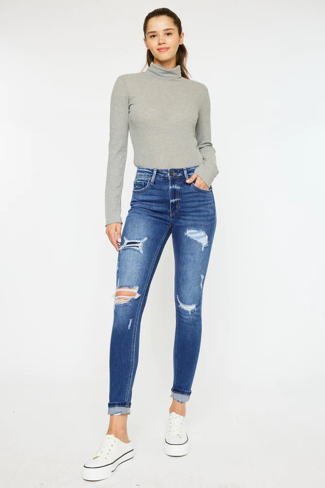 KanCan Distressed High Rise Ankle Skinny Jeans