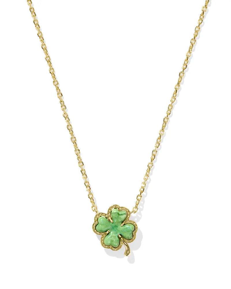 Clover Gold Short Pendant Necklace