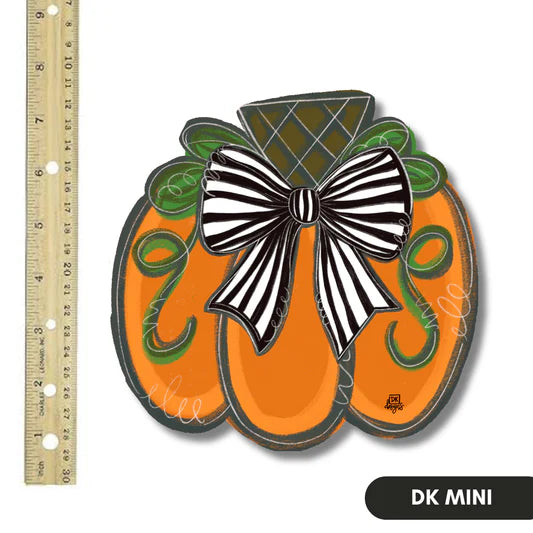 DK Mini Black And White Bow Pumpkin