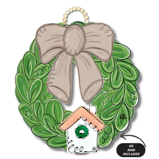 DK Mocha Bow Wreath Door Hanger