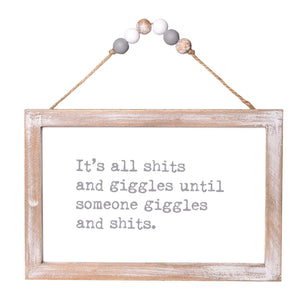 Giggles Beaded Hanging Sign
