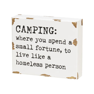 Camping Chippy Box Sign