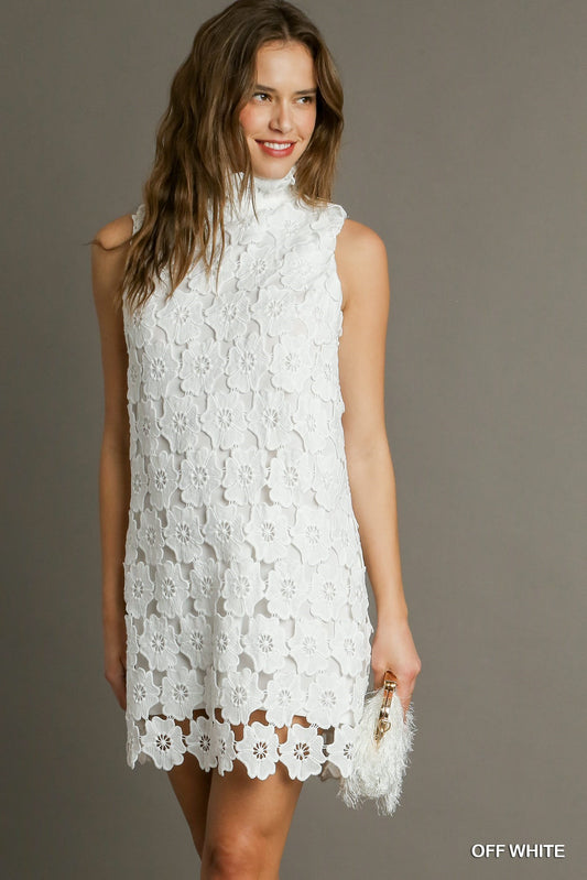 White Halter neck Sleeveless Dress