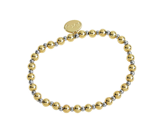 Alex Carol - B2406 Gold & Silver 3mm & 5mm Stack & Splash Water Resistant Bracelet