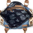 Myra Canyon Crest Tote Bag in Leopard Denim