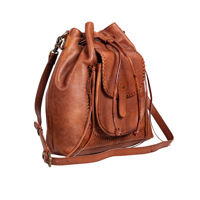 Myra McKennon Trail Leather Bucket Bag