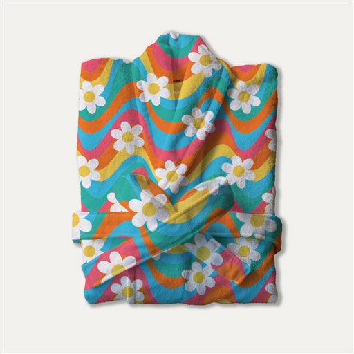 SC Super Soft Bath Robe - Retro Daisies