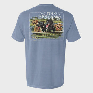 Boat Load Of Dogs Ice Blue T-Shirt