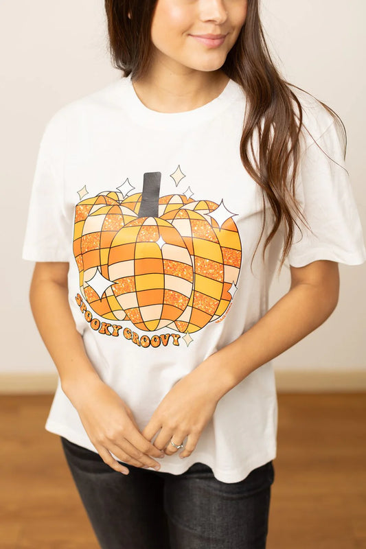 Spooky Groovy White T-Shirt