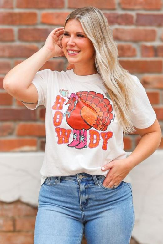 Howdy Turkey White T-Shirt